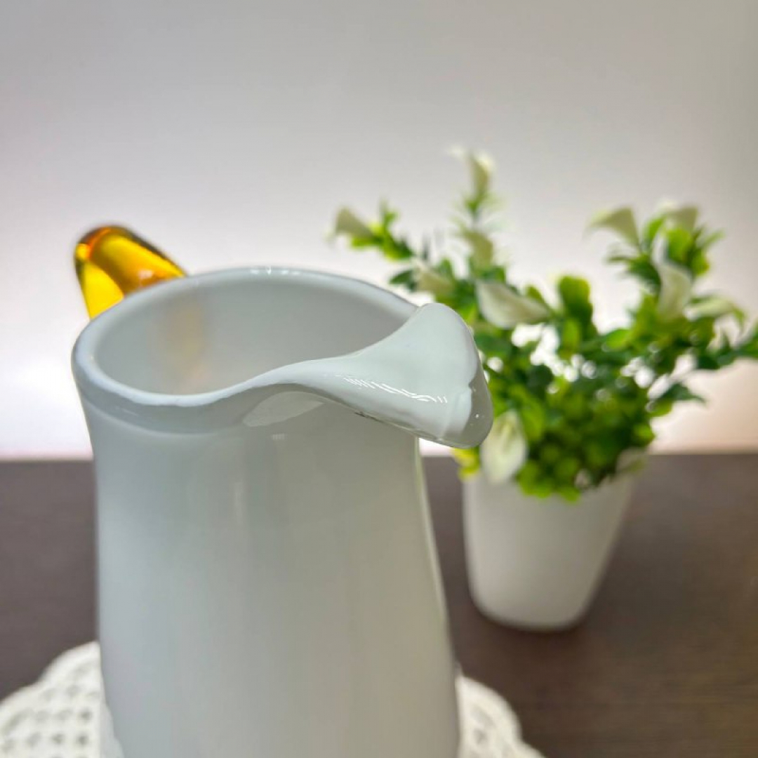 Кувшин для холодных напитков. Молочное и цветное стекло. Редкий!. Картинка 5